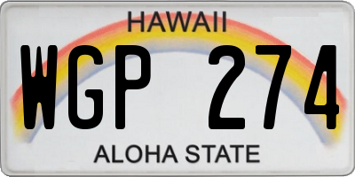 HI license plate WGP274