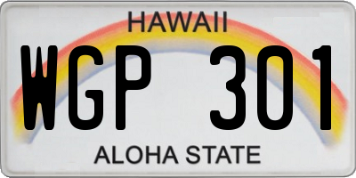 HI license plate WGP301