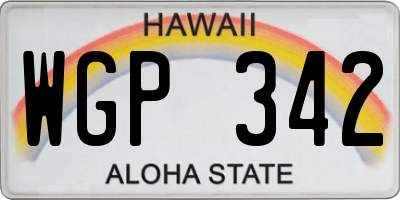 HI license plate WGP342