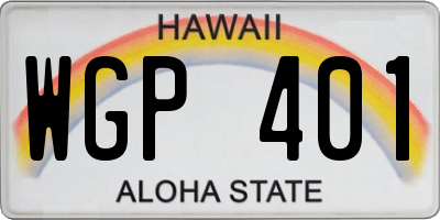 HI license plate WGP401