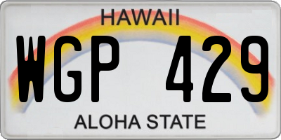 HI license plate WGP429