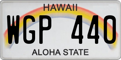 HI license plate WGP440