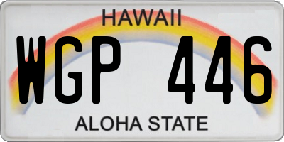 HI license plate WGP446