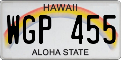 HI license plate WGP455