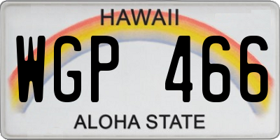 HI license plate WGP466