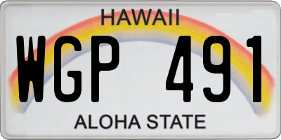HI license plate WGP491