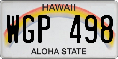HI license plate WGP498
