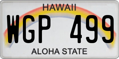 HI license plate WGP499