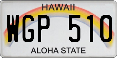 HI license plate WGP510