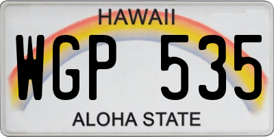 HI license plate WGP535