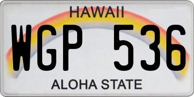 HI license plate WGP536