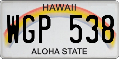 HI license plate WGP538