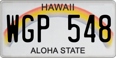 HI license plate WGP548