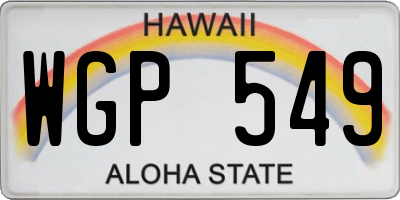 HI license plate WGP549