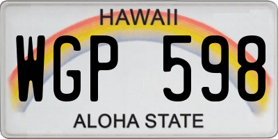 HI license plate WGP598