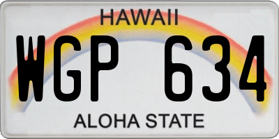 HI license plate WGP634