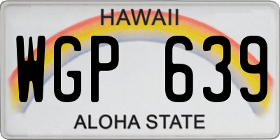 HI license plate WGP639