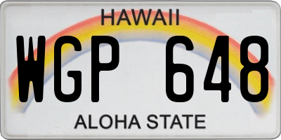HI license plate WGP648