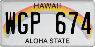 HI license plate WGP674