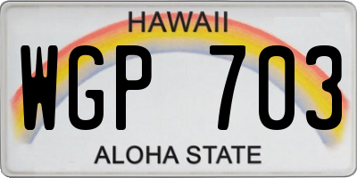 HI license plate WGP703
