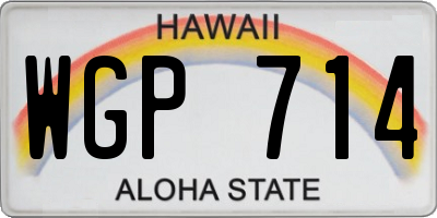 HI license plate WGP714
