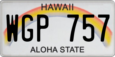 HI license plate WGP757