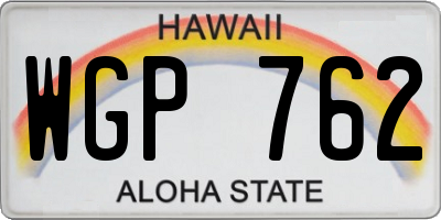 HI license plate WGP762