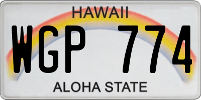 HI license plate WGP774