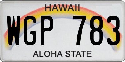 HI license plate WGP783