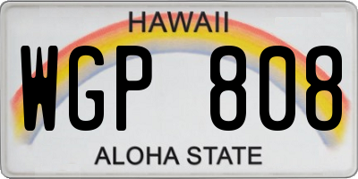 HI license plate WGP808