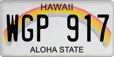 HI license plate WGP917