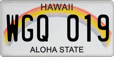 HI license plate WGQ019