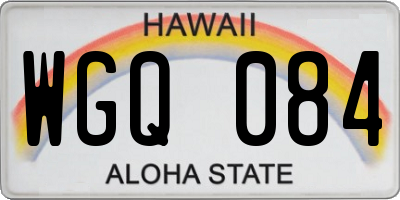 HI license plate WGQ084