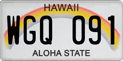 HI license plate WGQ091