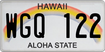 HI license plate WGQ122