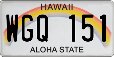 HI license plate WGQ151
