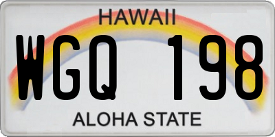 HI license plate WGQ198