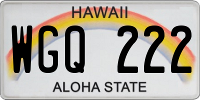 HI license plate WGQ222