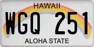 HI license plate WGQ251