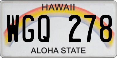HI license plate WGQ278