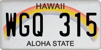 HI license plate WGQ315