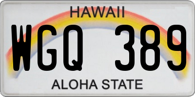 HI license plate WGQ389