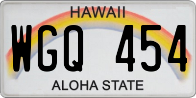 HI license plate WGQ454