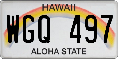 HI license plate WGQ497