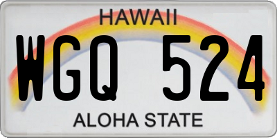 HI license plate WGQ524