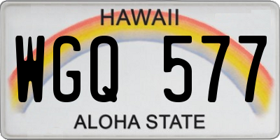 HI license plate WGQ577