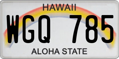 HI license plate WGQ785