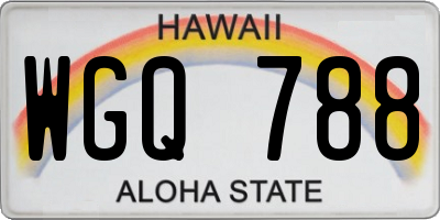 HI license plate WGQ788