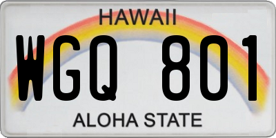 HI license plate WGQ801