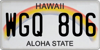 HI license plate WGQ806